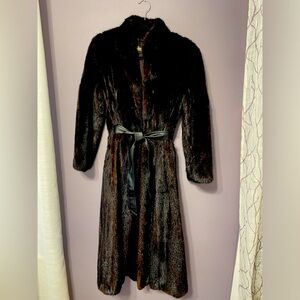 Gucci E. dark chocolate long mink coat S